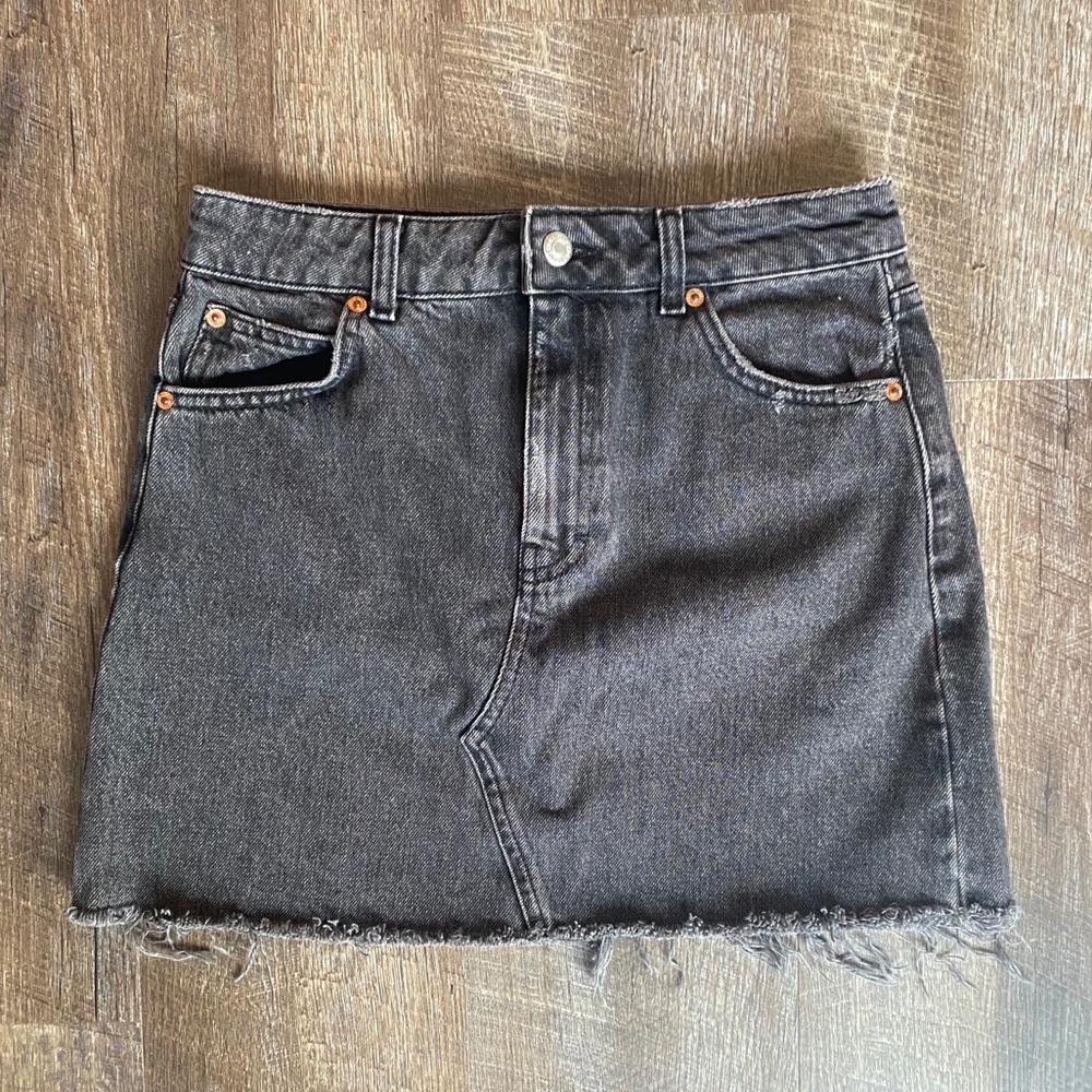 Topshop Black Denim Skirt